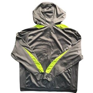 Reebok Men’s Zip Up Jacket Grey Neon Yellow Stripes Size XXL Lightweight Retro